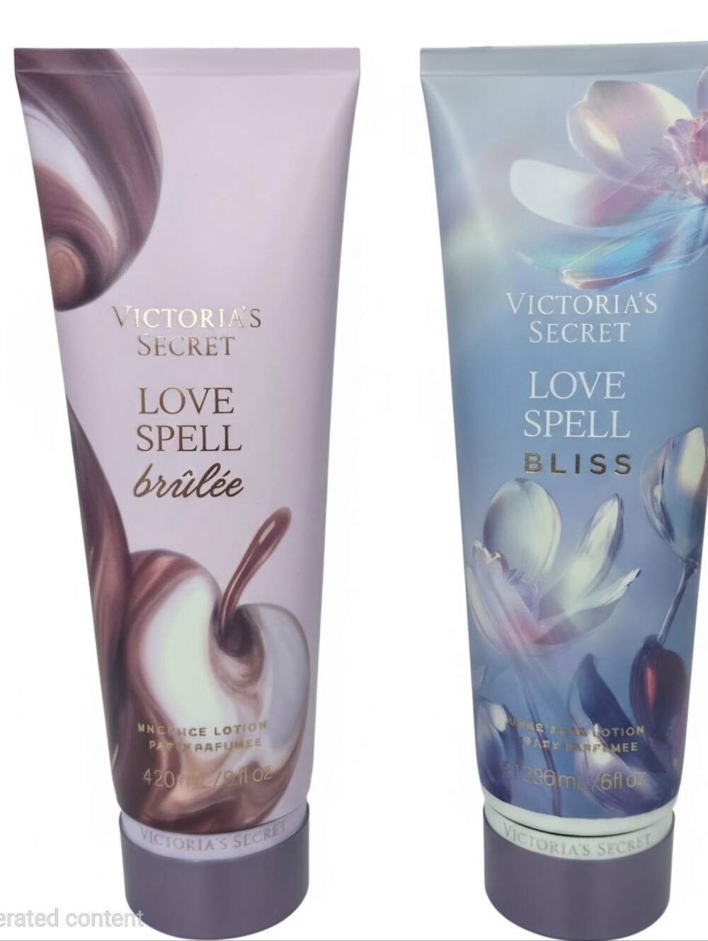 Victoria's Secret Love Spell Lotions - Bliss & Brûlée (Purple & Cream)
